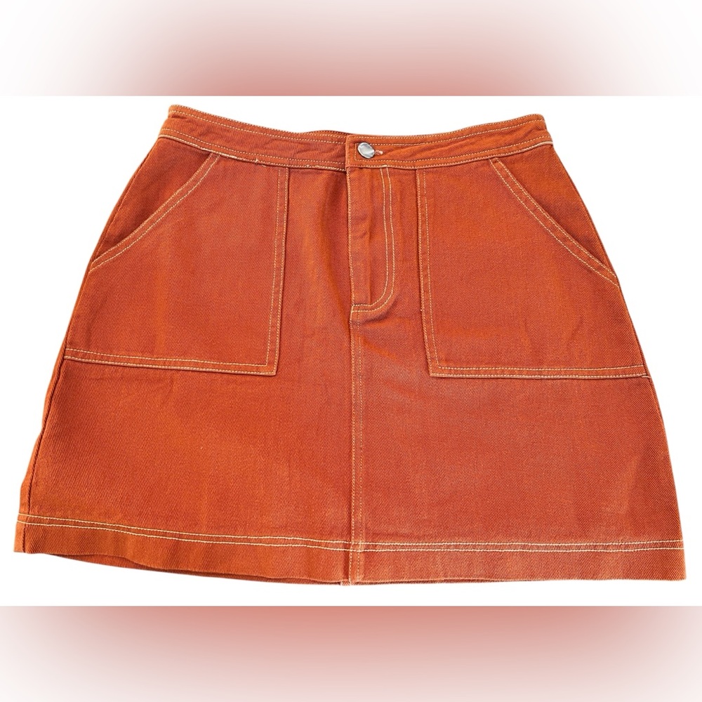 Sofi Angel Skirt Women's Size Medium Denim Burnt Orange Cotton NWT